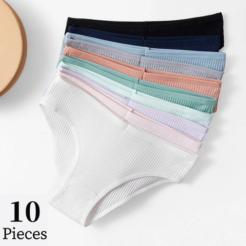 Orchard Cotton Striped Brief Panty 10-Pack